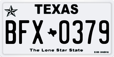 TX license plate BFX0379
