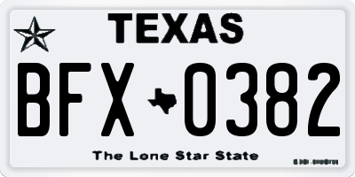 TX license plate BFX0382