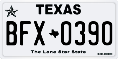 TX license plate BFX0390