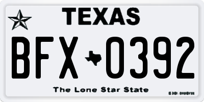 TX license plate BFX0392