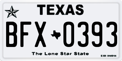 TX license plate BFX0393