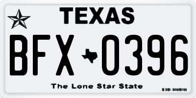 TX license plate BFX0396
