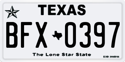 TX license plate BFX0397