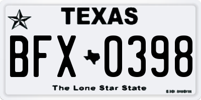 TX license plate BFX0398