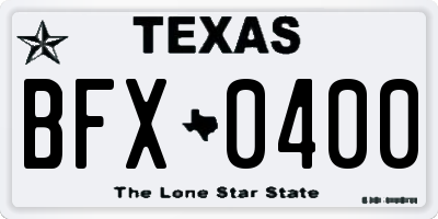 TX license plate BFX0400