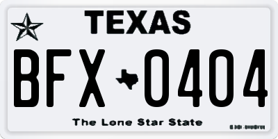 TX license plate BFX0404