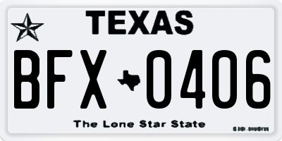 TX license plate BFX0406