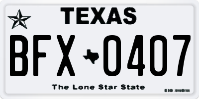 TX license plate BFX0407