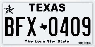 TX license plate BFX0409