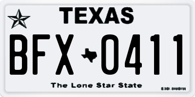 TX license plate BFX0411