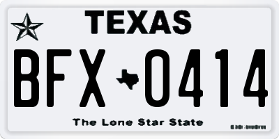 TX license plate BFX0414