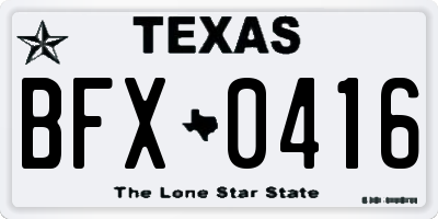 TX license plate BFX0416