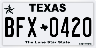 TX license plate BFX0420