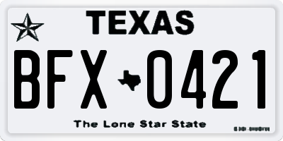 TX license plate BFX0421