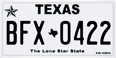 TX license plate BFX0422