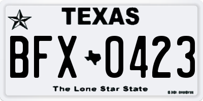 TX license plate BFX0423