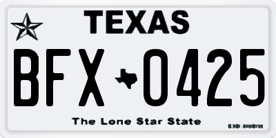 TX license plate BFX0425