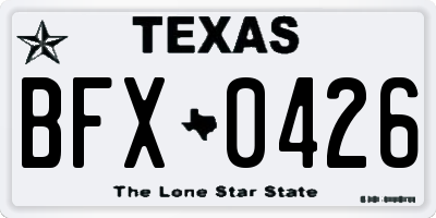 TX license plate BFX0426