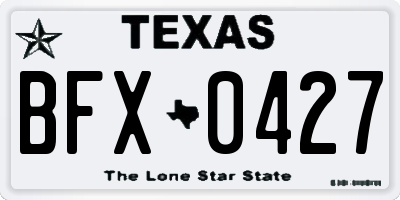 TX license plate BFX0427