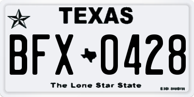 TX license plate BFX0428