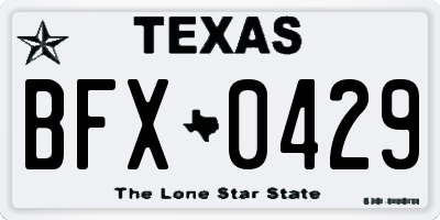 TX license plate BFX0429