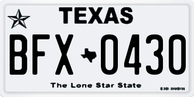 TX license plate BFX0430