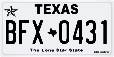 TX license plate BFX0431