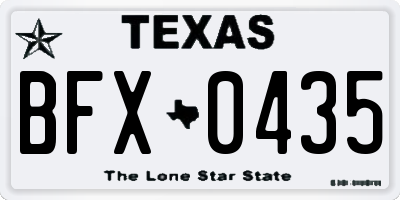 TX license plate BFX0435