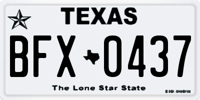 TX license plate BFX0437