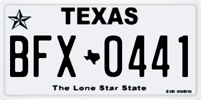 TX license plate BFX0441