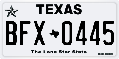 TX license plate BFX0445