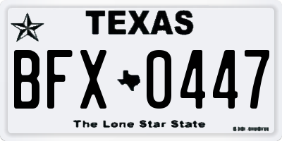 TX license plate BFX0447