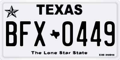 TX license plate BFX0449