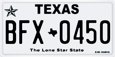 TX license plate BFX0450