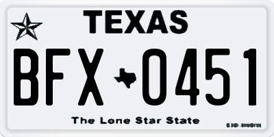 TX license plate BFX0451