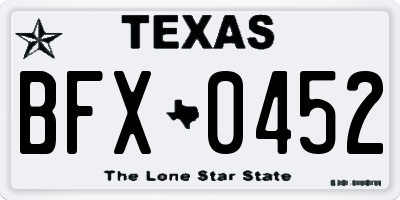 TX license plate BFX0452