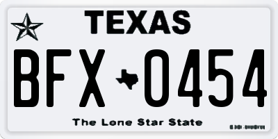 TX license plate BFX0454