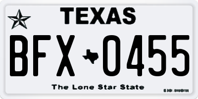 TX license plate BFX0455