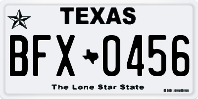 TX license plate BFX0456