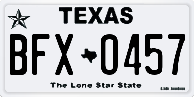 TX license plate BFX0457