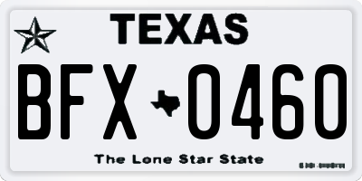 TX license plate BFX0460