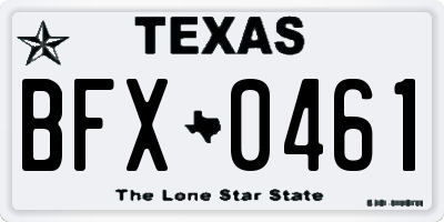 TX license plate BFX0461