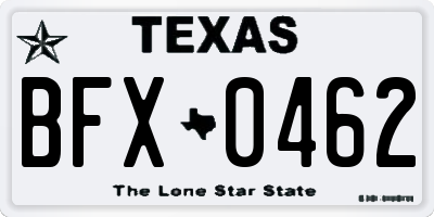 TX license plate BFX0462