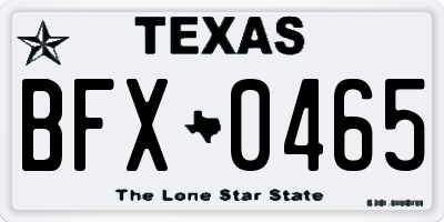 TX license plate BFX0465
