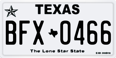 TX license plate BFX0466
