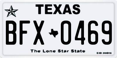 TX license plate BFX0469