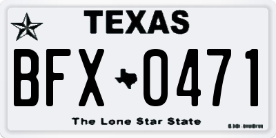 TX license plate BFX0471