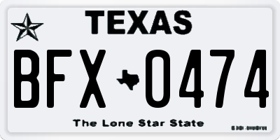 TX license plate BFX0474
