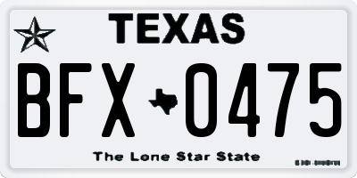 TX license plate BFX0475