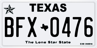 TX license plate BFX0476